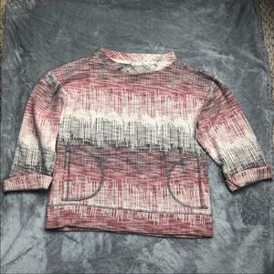 Postmark maroon and white thick 3/4 sleeve shirt